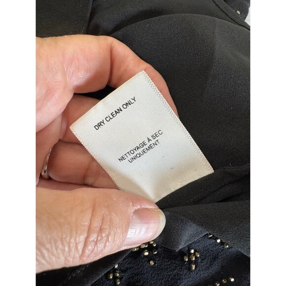 Joie Black Gold Beaded Silk Mini Skirt XS Night Out Party NYE - Picture 8 of 9